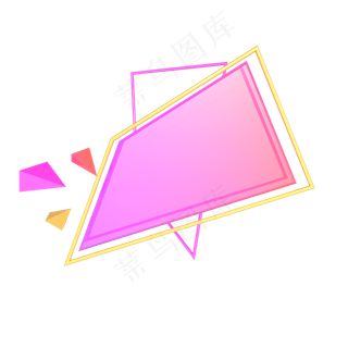 618电商渐变色不规则图形边框