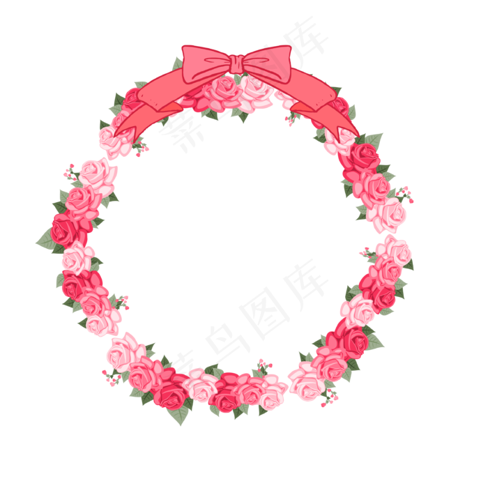 矢量卡通扁平化玫瑰边框