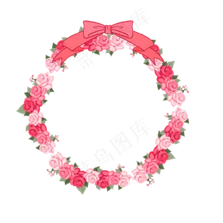 矢量卡通扁平化玫瑰边框