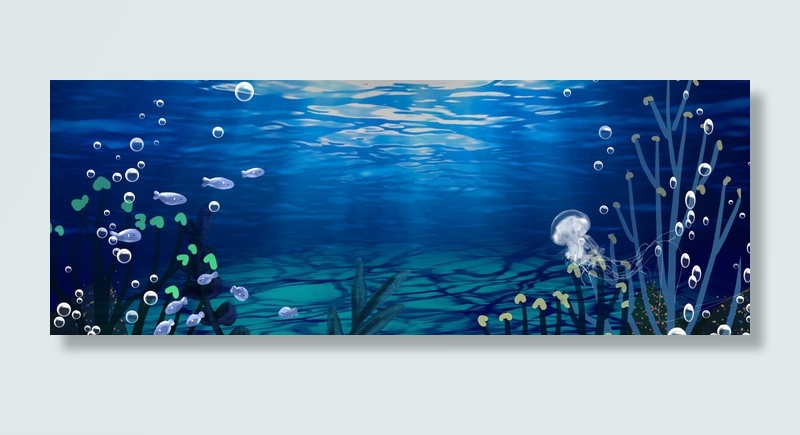 梦幻水母海底世界背景