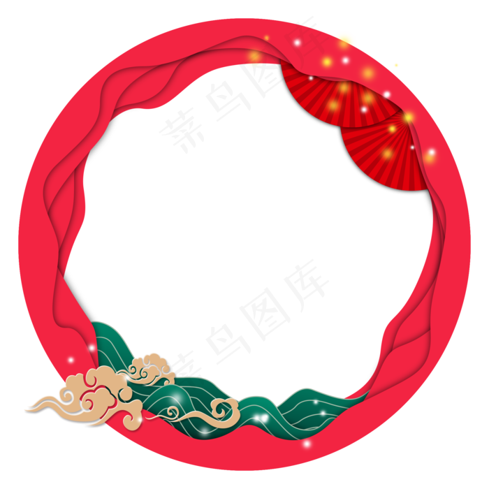 中式立体层次装饰边框,免抠元素(2000*2000px 300 dpi )psd模版下载