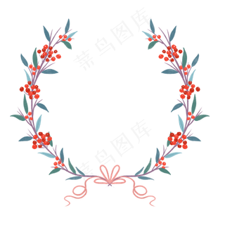 春季水彩植物边框