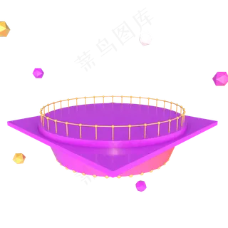 618电商几何舞台漂浮装饰