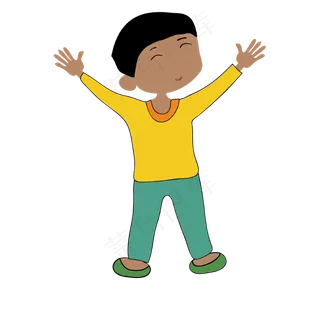 欢度六一的小男孩矢量免抠元素