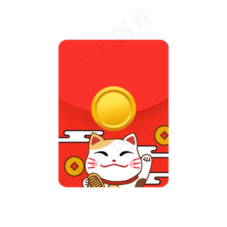 免扣卡通红色的红包