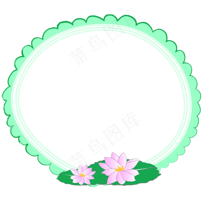 矢量小清新圆形荷叶边框(2000*2000px 300 dpi )ai矢量模版下载