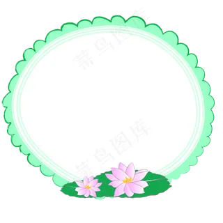 矢量小清新圆形荷叶边框