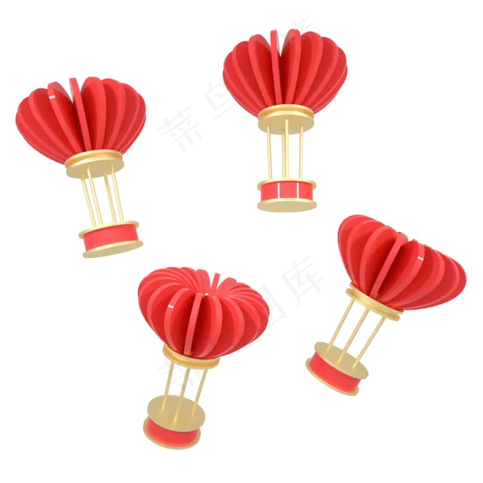 C4D红金色520表白节情人节(2000*2000px 300 dpi )