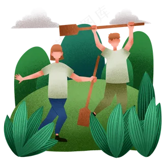 端午节植树情侣