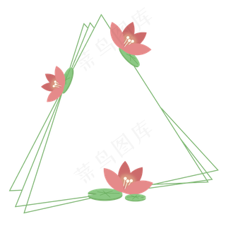 七夕节荷花边框