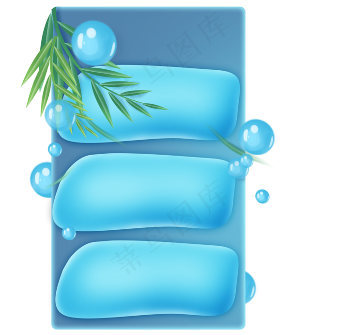 夏日蓝色泡泡边框