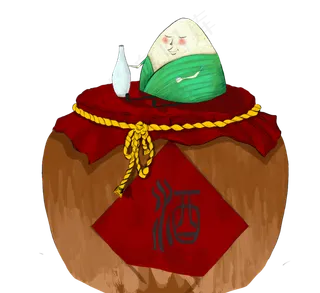 中华传统美食粽子与米酒