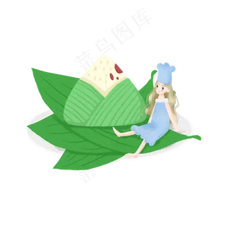 端午节的粽子和女孩