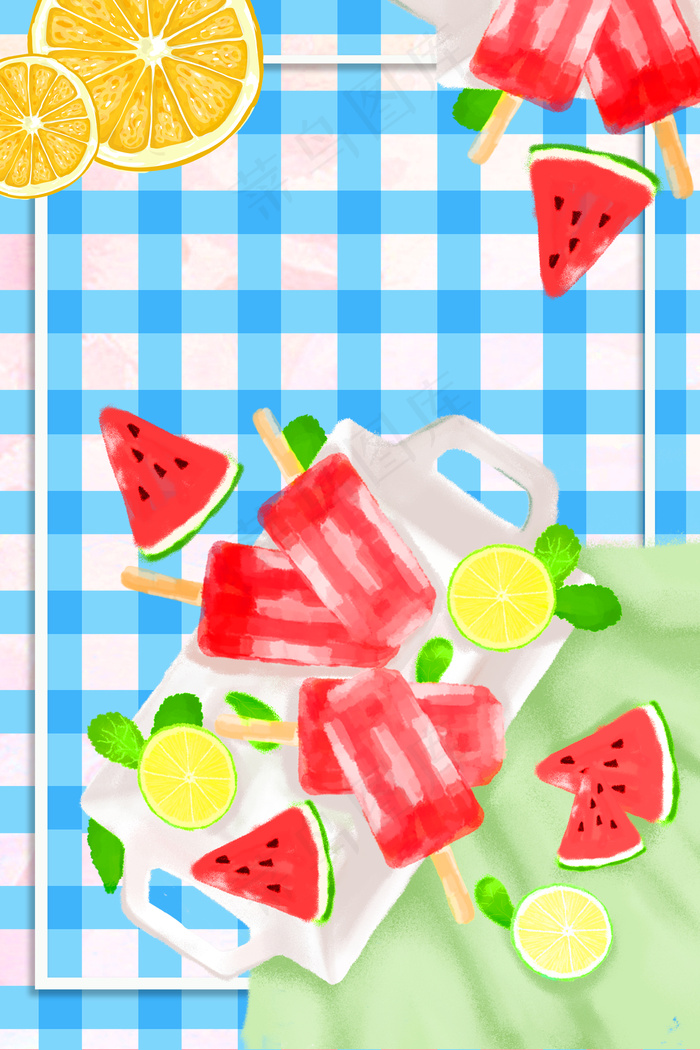 夏日西瓜背景图片