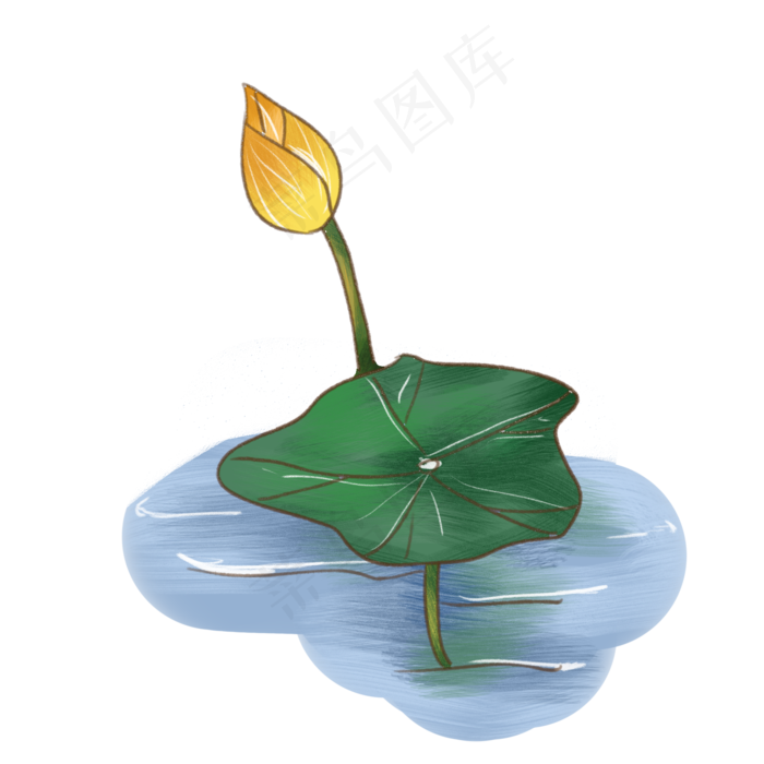 漂亮的荷叶装饰插画