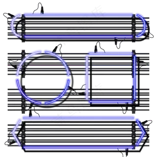 618边框霓虹灯光荧光灯,免抠元素