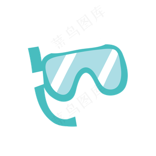 卡通手绘风暑假夏至夏天潜水镜免