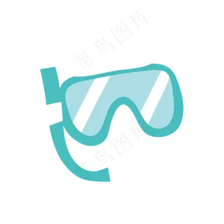 卡通手绘风暑假夏至夏天潜水镜免