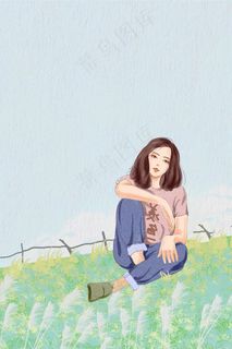 卡通女孩漫画平面广告