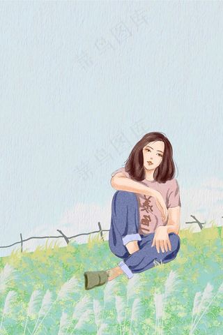 卡通女孩漫画平面广告