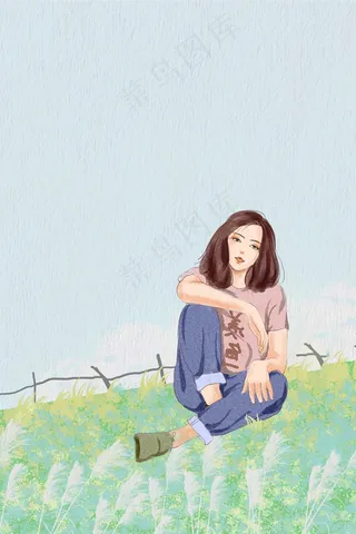 卡通女孩漫画平面广告