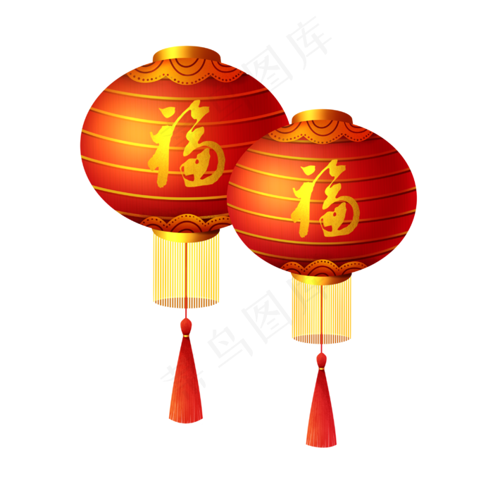 新年春节灯笼,免抠元素(3000X3000(DPI:350))psd模版下载