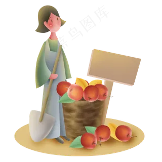 秋天苹果丰收人物