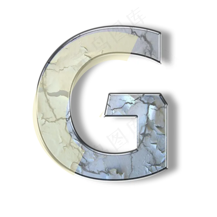 破旧裂纹墙壁PSD字母G(3000X3000(DPI:300))psd模版下载
