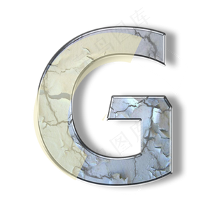 破旧裂纹墙壁PSD字母G