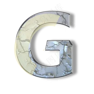 破旧裂纹墙壁PSD字母G