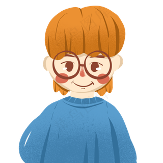 戴眼镜的卡通美女人物