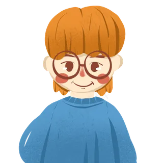 戴眼镜的卡通美女人物