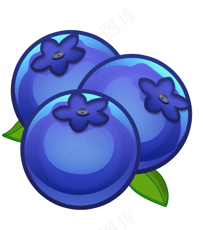 手绘蓝莓png素材