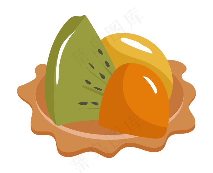 水果小吃美食插画