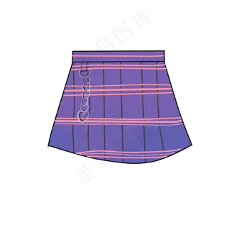 少年少女时尚潮牌格纹短裙PNG