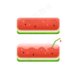 夏日西瓜水果按钮