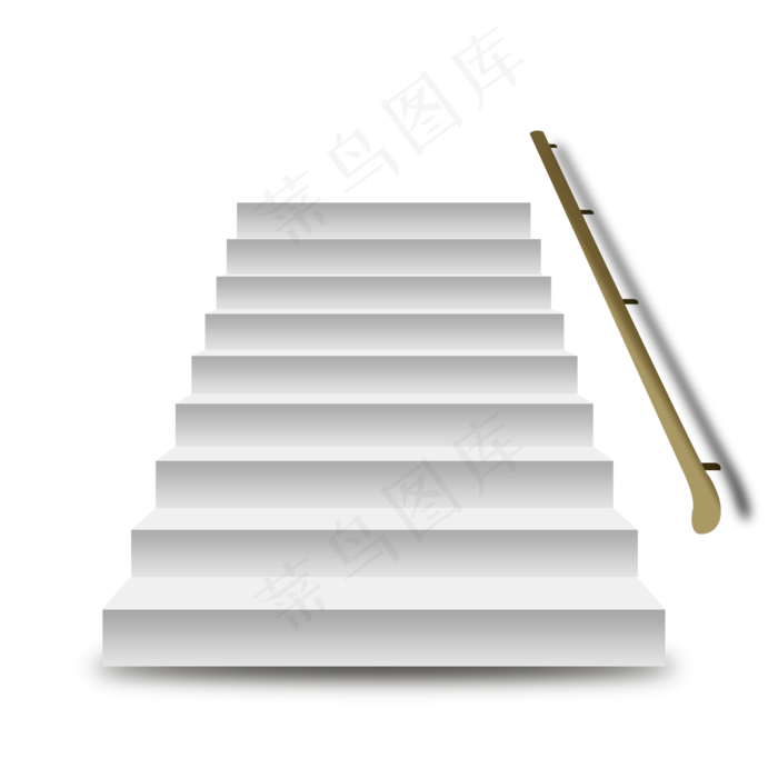 白色的楼房楼梯插画