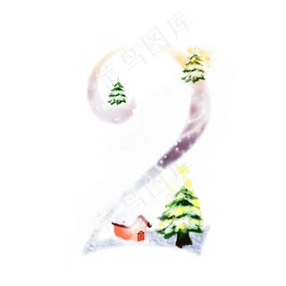 梦幻圣诞节倒计时数字2