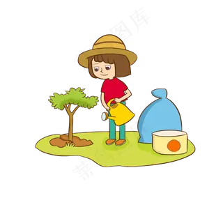栽树的小女孩植树节