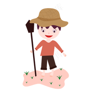 劳动节农民卡通形象矢量元素