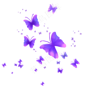 漂浮的蝴蝶漂浮的紫色蝴蝶飞舞的,免抠元素