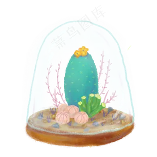 手绘风可爱小清新多肉植物,免抠元素