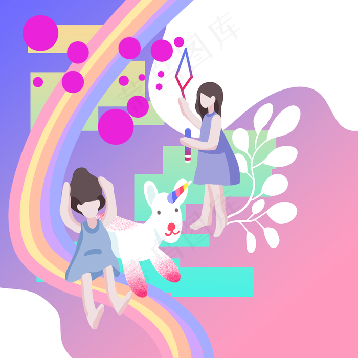 儿童节女孩人物(2000X2000(DPI:300))psd模版下载