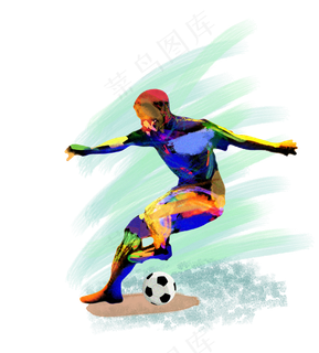 2018世界杯足球运动员水彩创