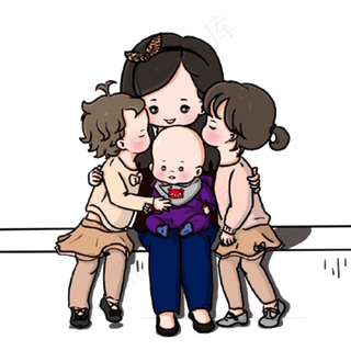 妇女节母亲节手绘妈妈的爱,免抠元素