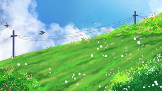 春天春暖花开白云