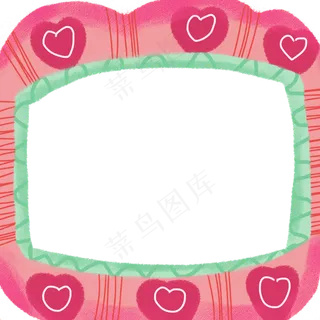 春夏粉色花鸟边框,免抠元素