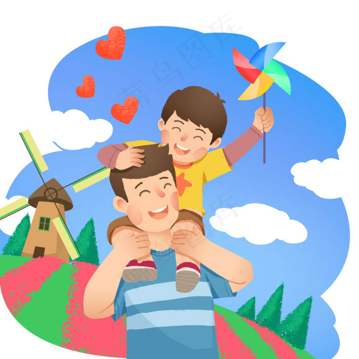 温馨亲情父子爸爸与儿子