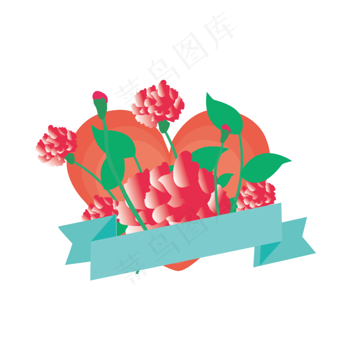 矢量免扣卡通花束(4167*4167px 300 dpi )ai矢量模版下载