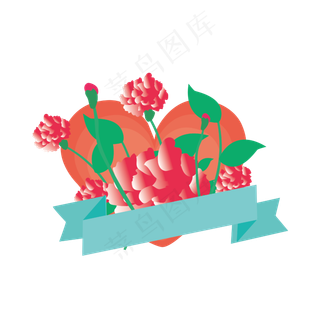 矢量免扣卡通花束